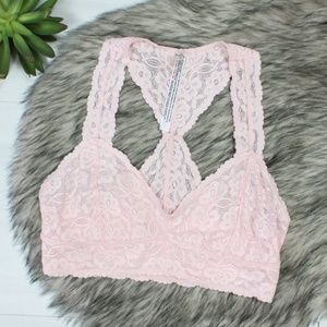 Free People Galloon Soft Pink Lace Racerback Bra S